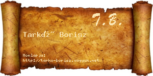 Tarkó Borisz névjegykártya