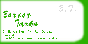 borisz tarko business card